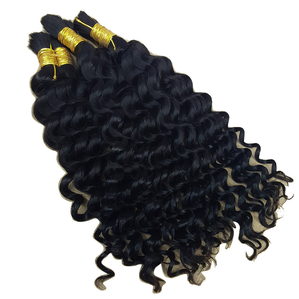 Bulk Braiding Hair Human Hair Micro Braids Brazilian Deep Wave Bulk Hair No Weft