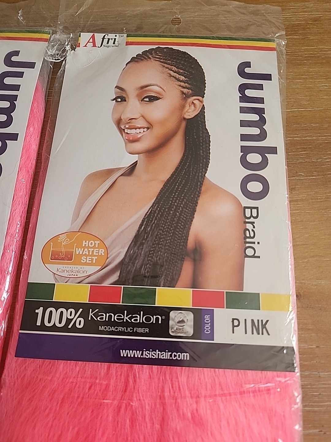 Jumbo Braid Synthetic Braid 100% Kanekalon 48″ Pack 3 Pink Hair Afri Naptural