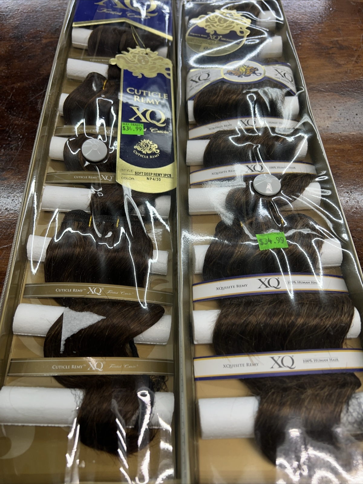 XQUISITE REMY SHORT_CUT_3PCS_8 inch_SOFT_DEEP #NP4/30 (2 Packs )100% HUMAN HAIR