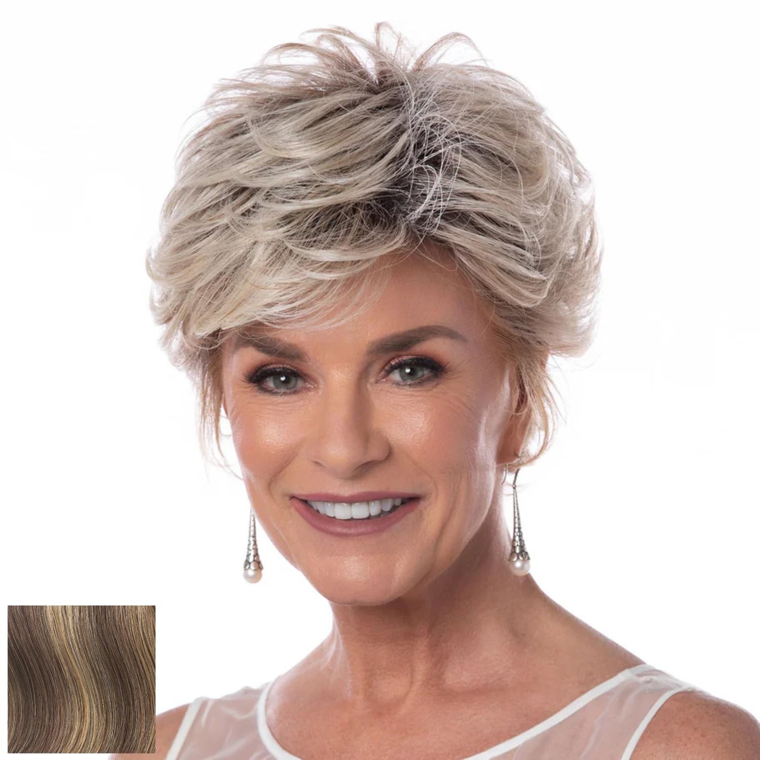 Brown Blonde Regular #314 Toni Brattin Salon Select Wig – Short Cut with Curled