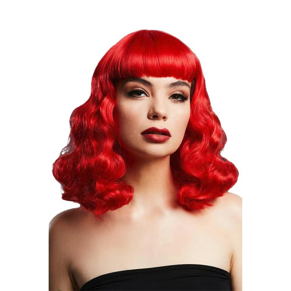 Fever Bettie Wig red shoulder length woman soft wave daily dance stage actress