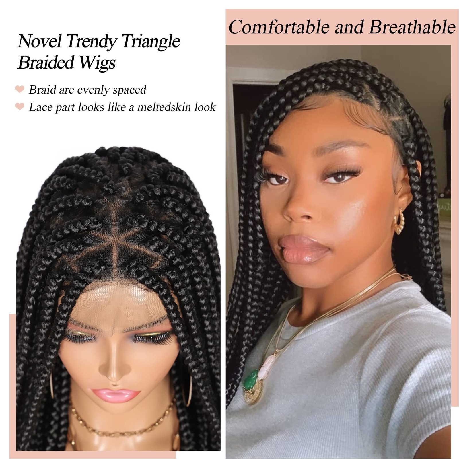 Full Lace Braided Wig for Women Natural Look,Versatile for All Skin Tones