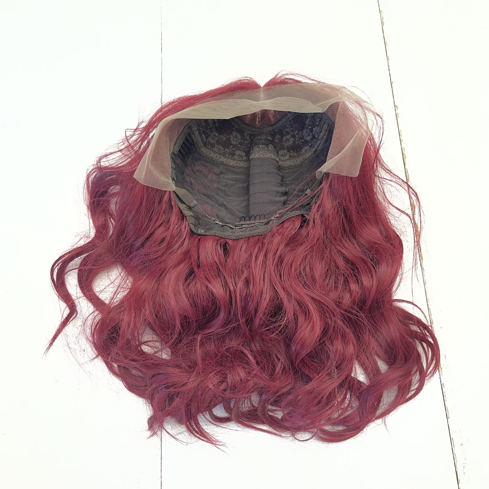 Andria Lace Front Wig 14in Body Wave Synthetic Hair Burgundy Red Womens