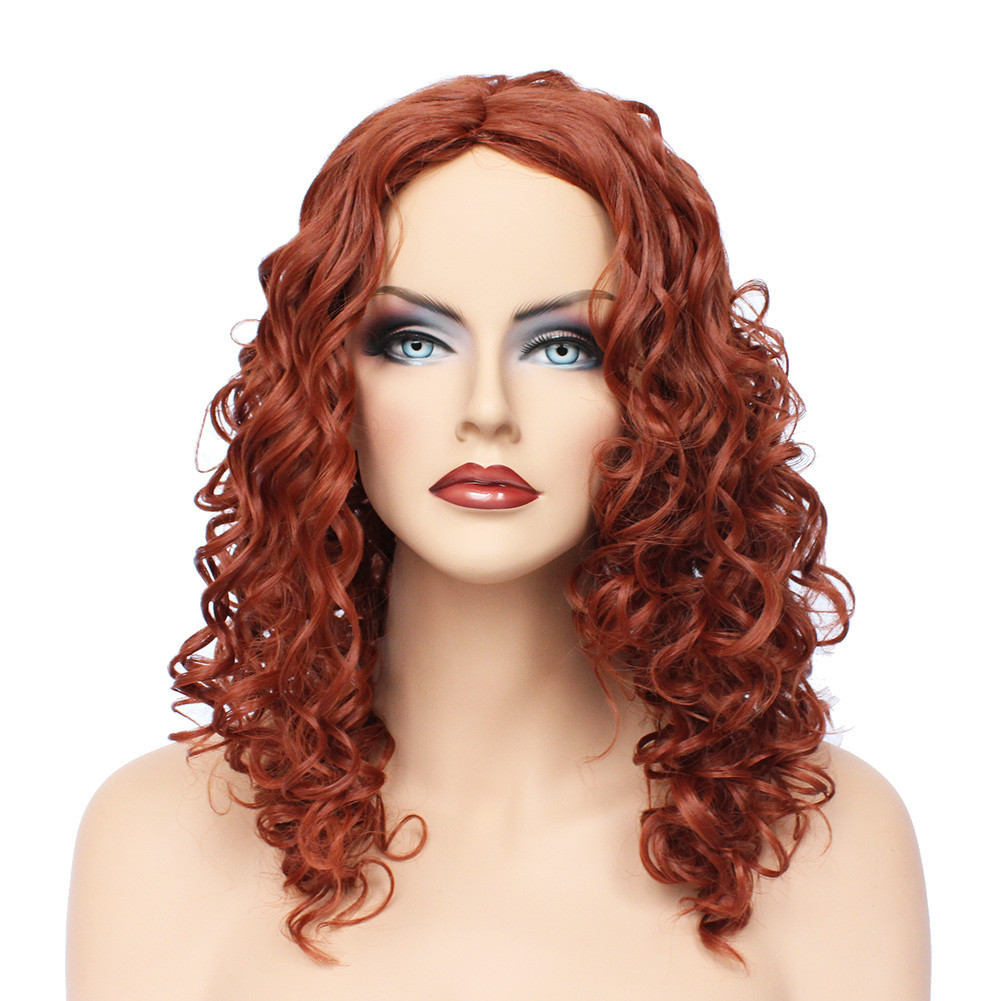 Classic Cap women Synthetic Curly Medium Ruby Fusion full wig HengFeng MHL05