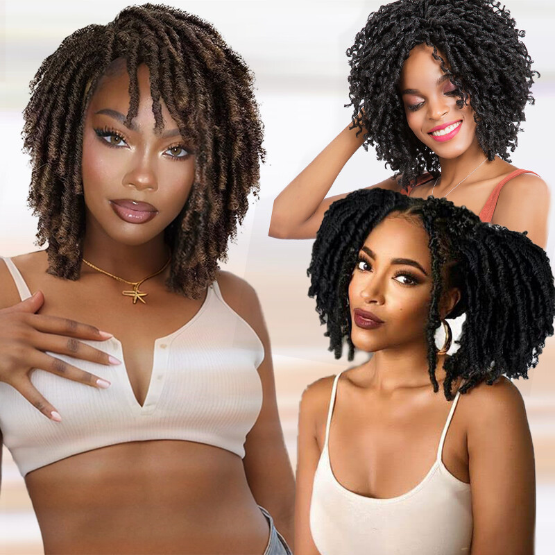 Dreadlock Curly Hair Toppers Short Wiglets Hairpieces Toupee for Black Women Men