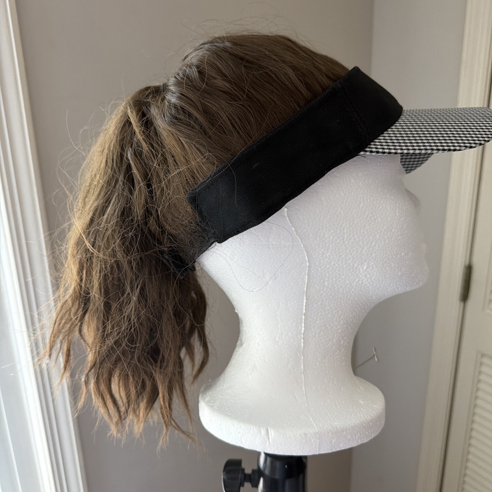 Baseball Cap with Hair: Brown Ponytail Black Hat Hair Freedom