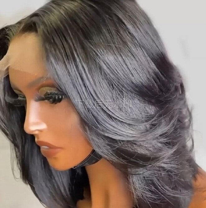4×4 Lace Front Human Hair Wig for Women Middle Part Short Bob Cut