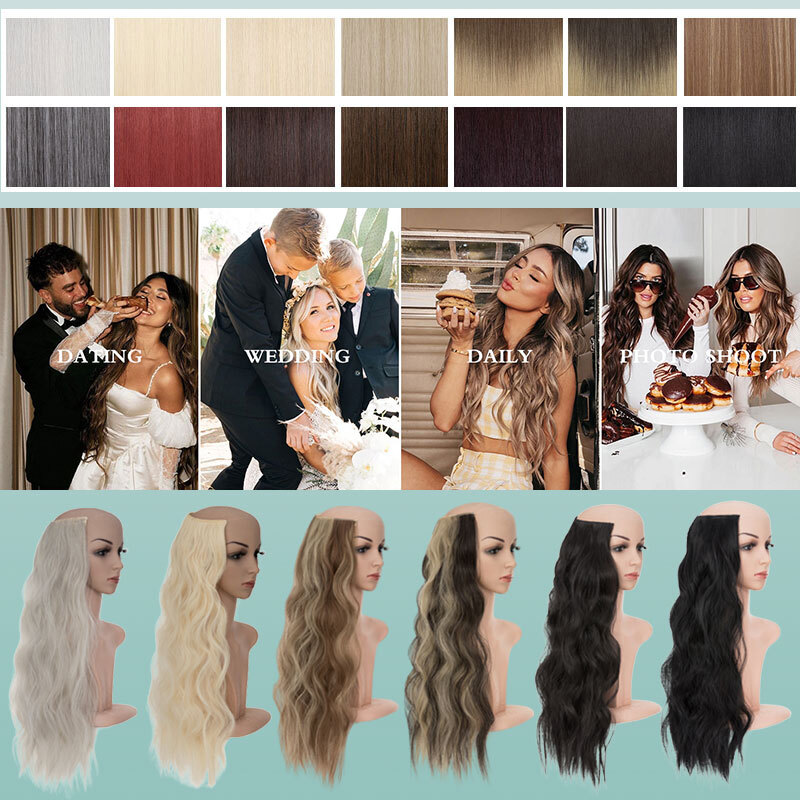 Natural Secret Invisible Wire in Hidden False Hair Extensions 3/4 Full Head Long