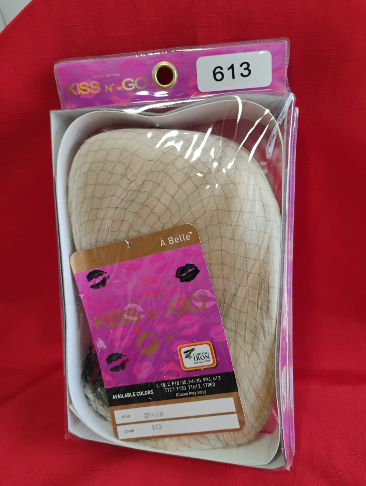 A Belle Kiss N wiGo Women’s Beautiful Diana Blonde (613) Short Easy To Wear Wig