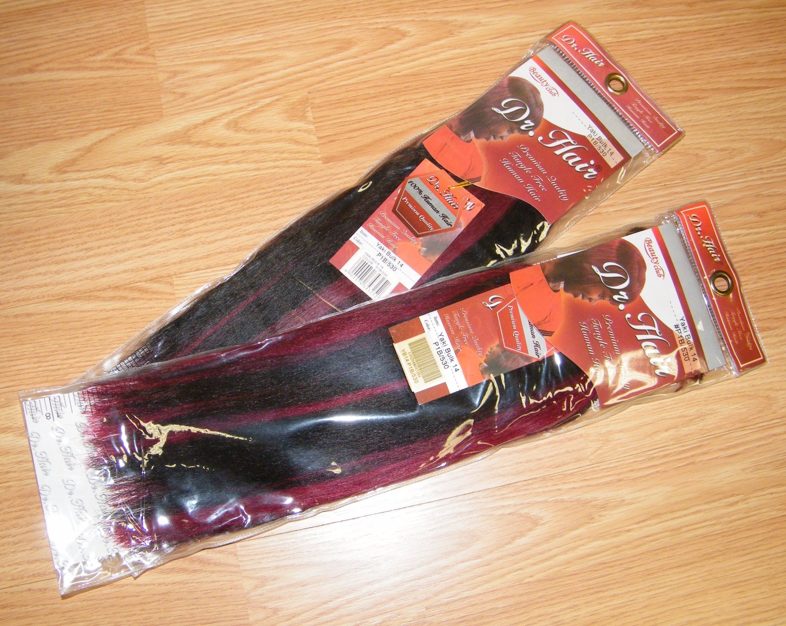 Lot of 2 Dr. Hair Beauty Club Yaki Bulk 14 (P1B/530) 100% Human Hair Extensions