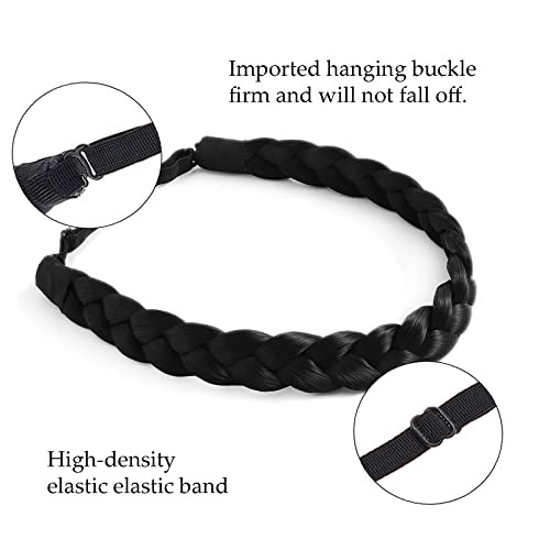 Hairband, 3 Strands Synthetic Braided Headband, Classic Chunky -strand braids Q