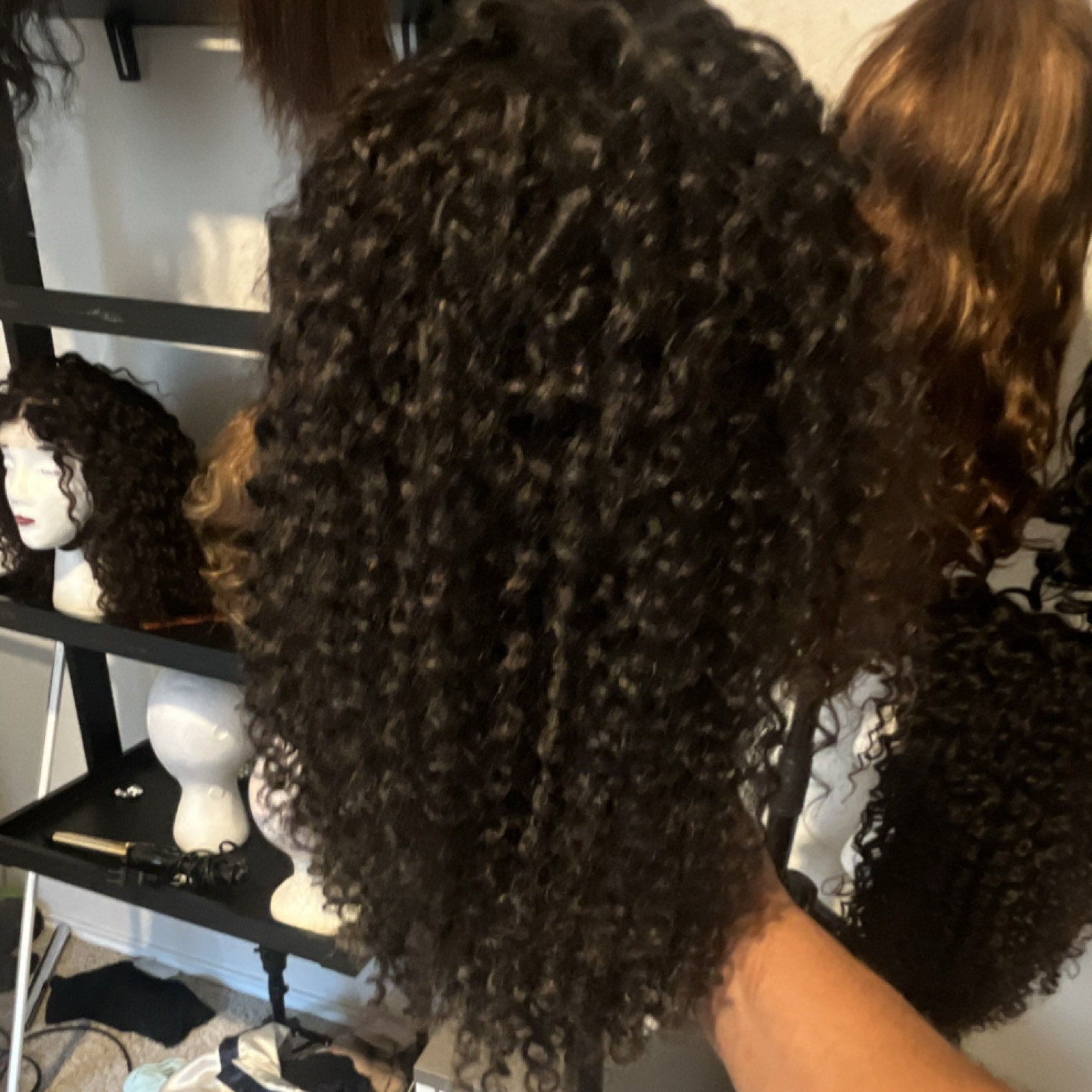 Curly Hair Lace Front Wig Black Glueless Hairpiece for Women Natural Theme