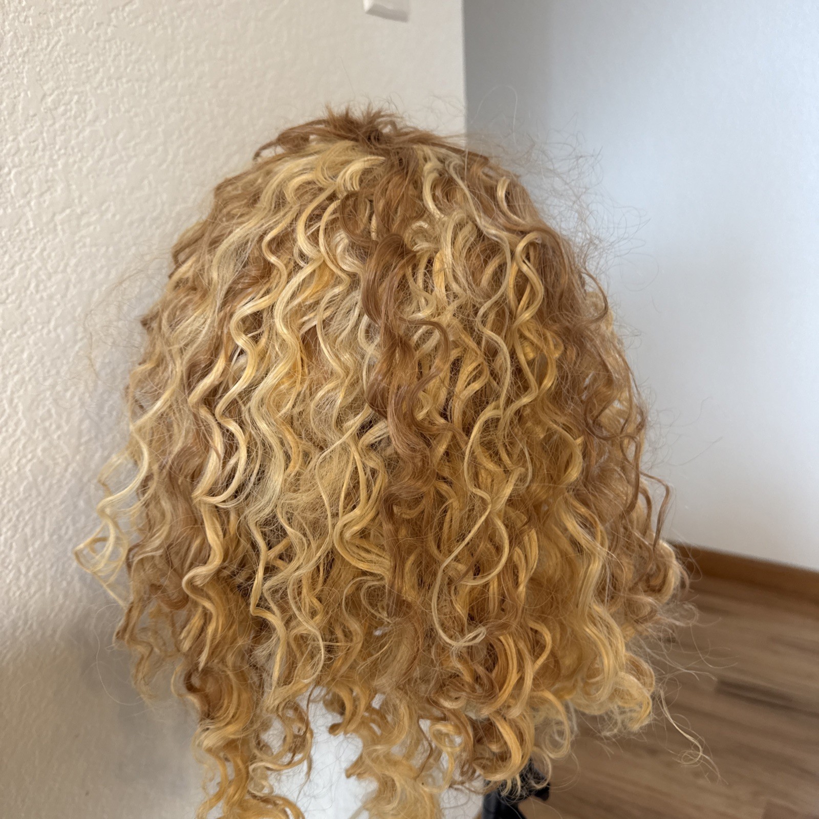 Kinky Curly Short Muti Colored Lace Cap Blondes 12” Synthetic 154