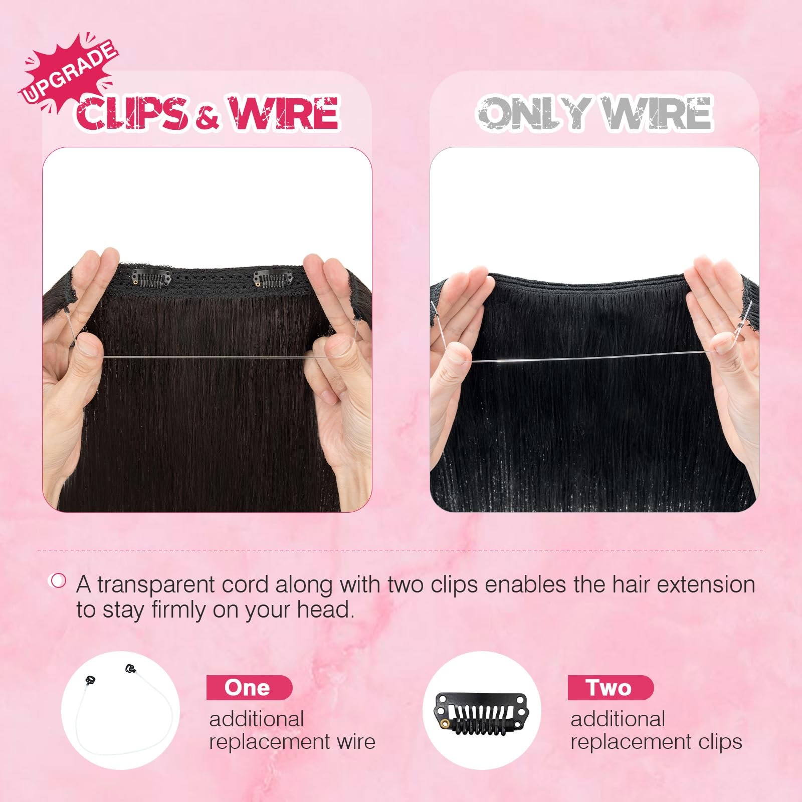 Halo Hair Extensions Real Human Hair My-Lady Adjustable Halo Extensions Real