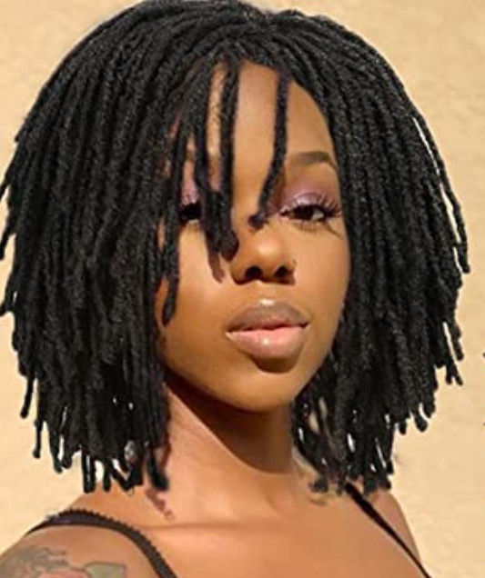Dreadlock Wig Short Twist Wigs for Black Women Afro Curly Synthetic Hair Wig USA
