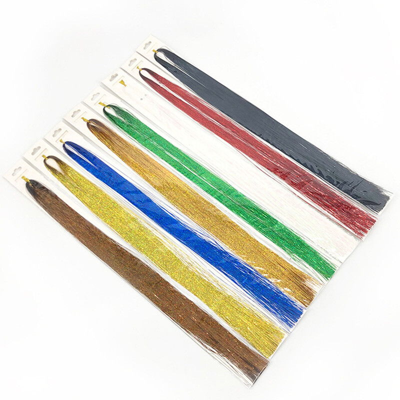 Sparkle Hair Tinsel Holographic Glitter Extensions Highlights False Hairstyling