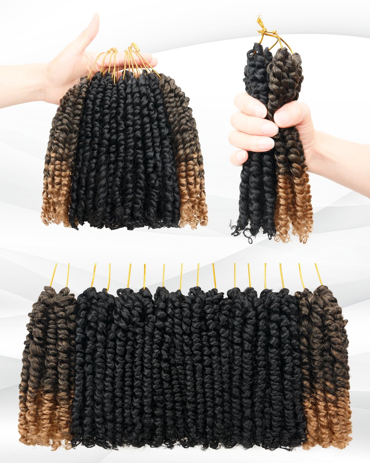 Miss Sula 8 Inches 8 Packs Passion Twist Crochet Hair-Mixed Color Combination