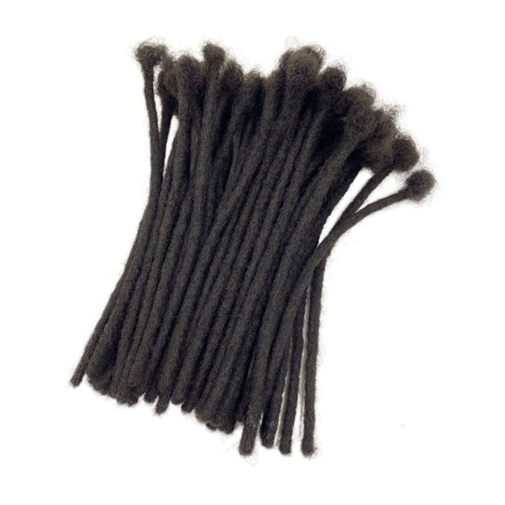 Miuulaar Loc Extension Human Hair 0.6Cm Width 8 Inch 70 Strands Natural Black