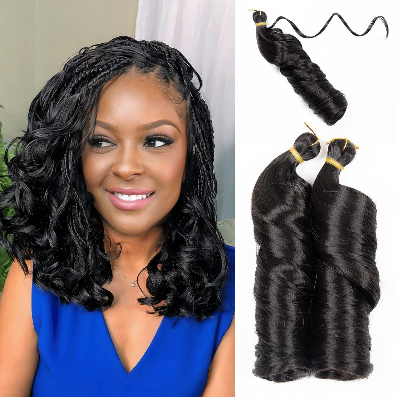 French Curl Braiding Hair 12 Inch Knotless French Curls Braids Pre-Stretched