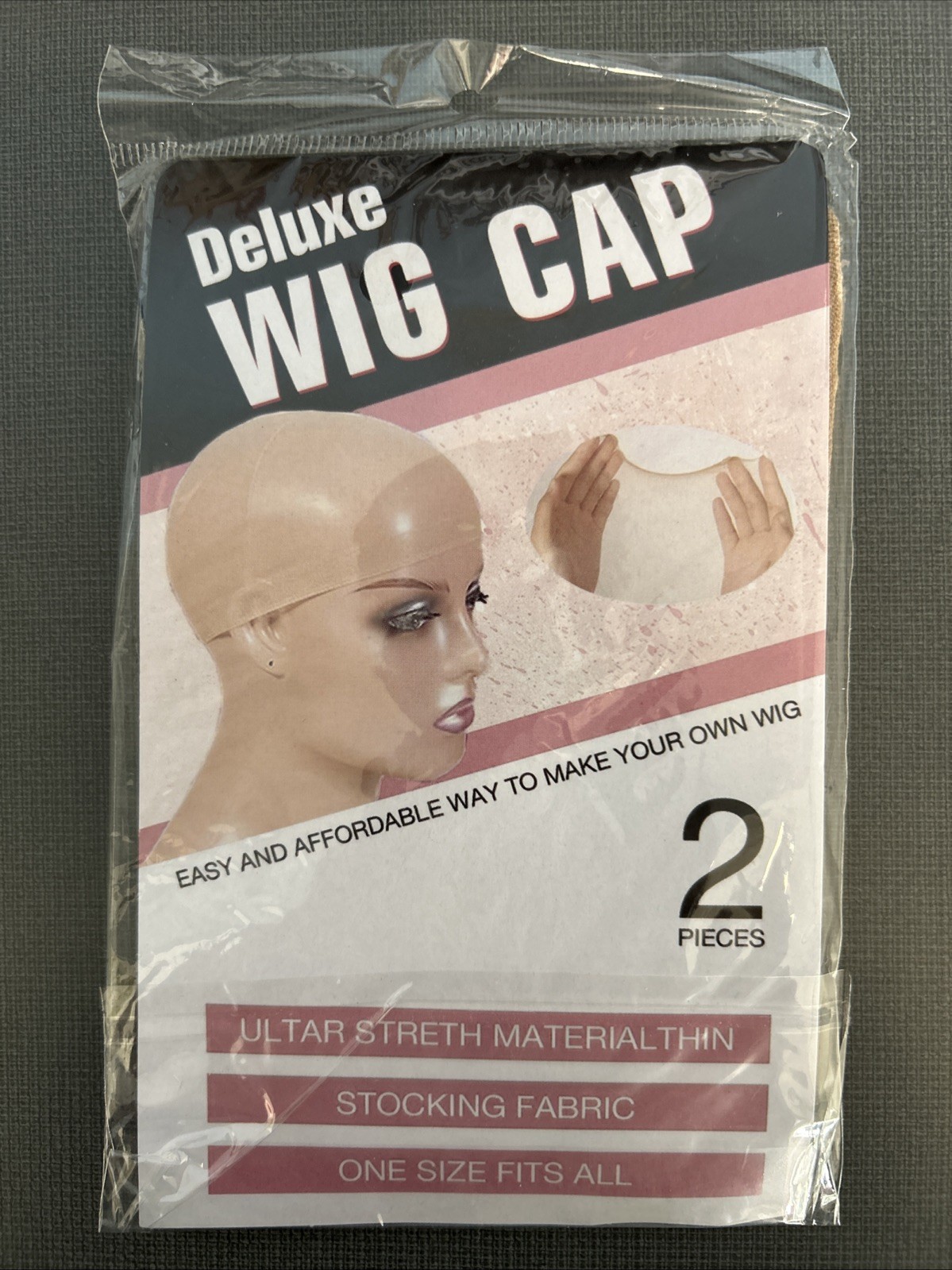 Deluxe Wig Cap Natural Beige, 2pcs in 1 pack