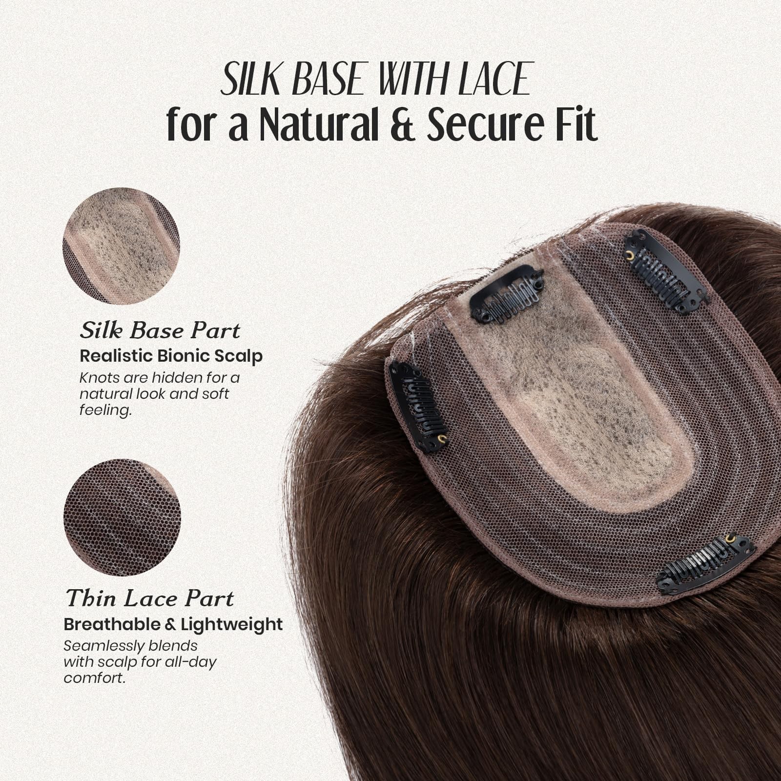 My-Lady Human Hair Toppers For Women Real Human Hair Thin 10 Silk Base Lace 130