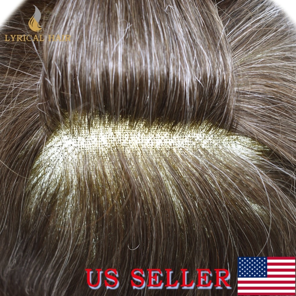 Full Lace Mens Toupee Soft Human Hair Light Invisible Hairline System Unit Men