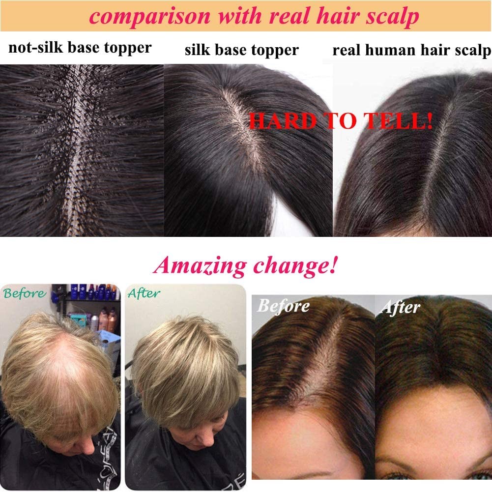My-Lady 150 Density Human Hair Toppers Bangs For Women 12 Inch Jet Black Silk
