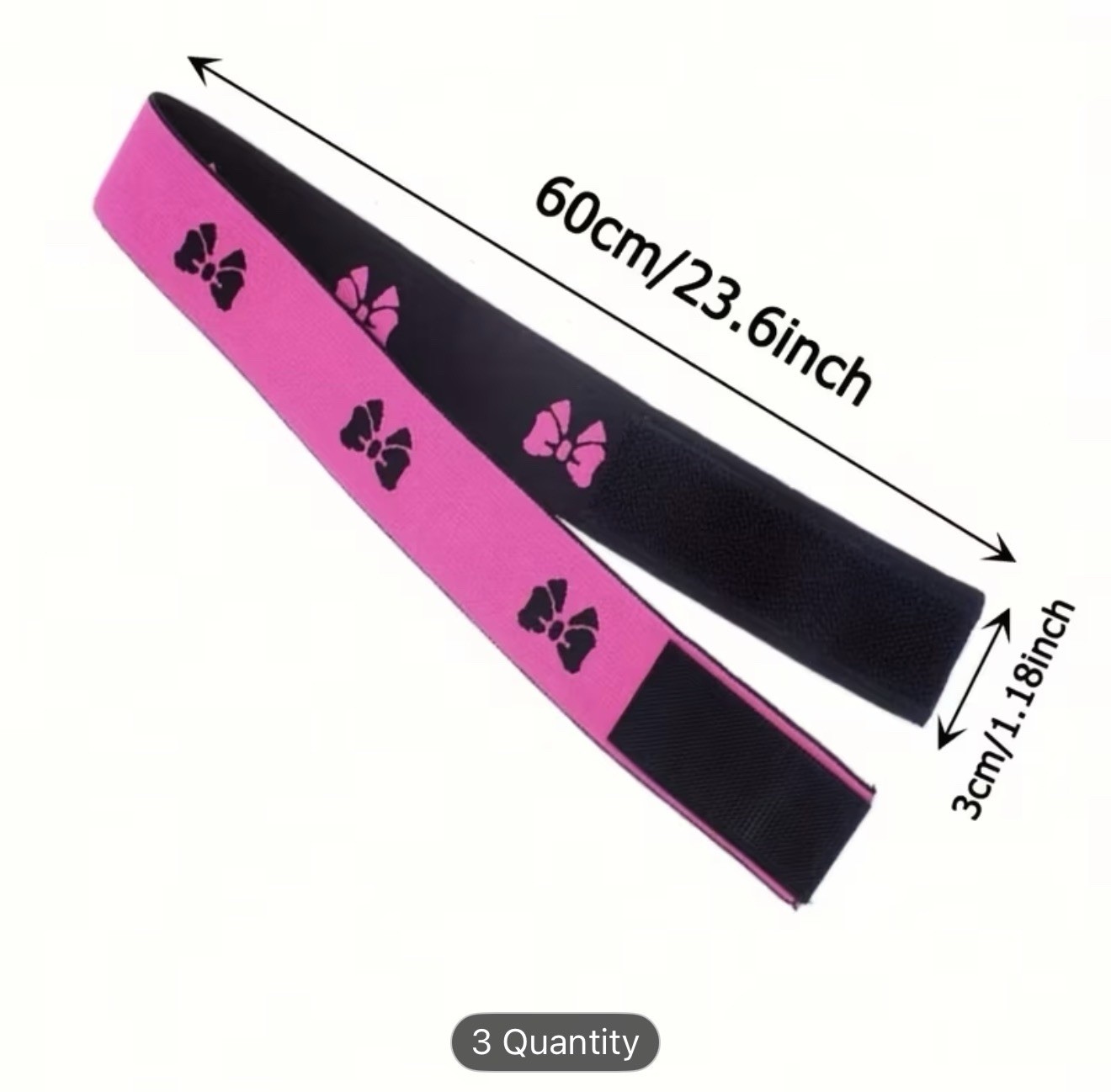 3 – Adjustable Wig Lace Melt Bands Stretchy Reusable Pink/Black One Size Women