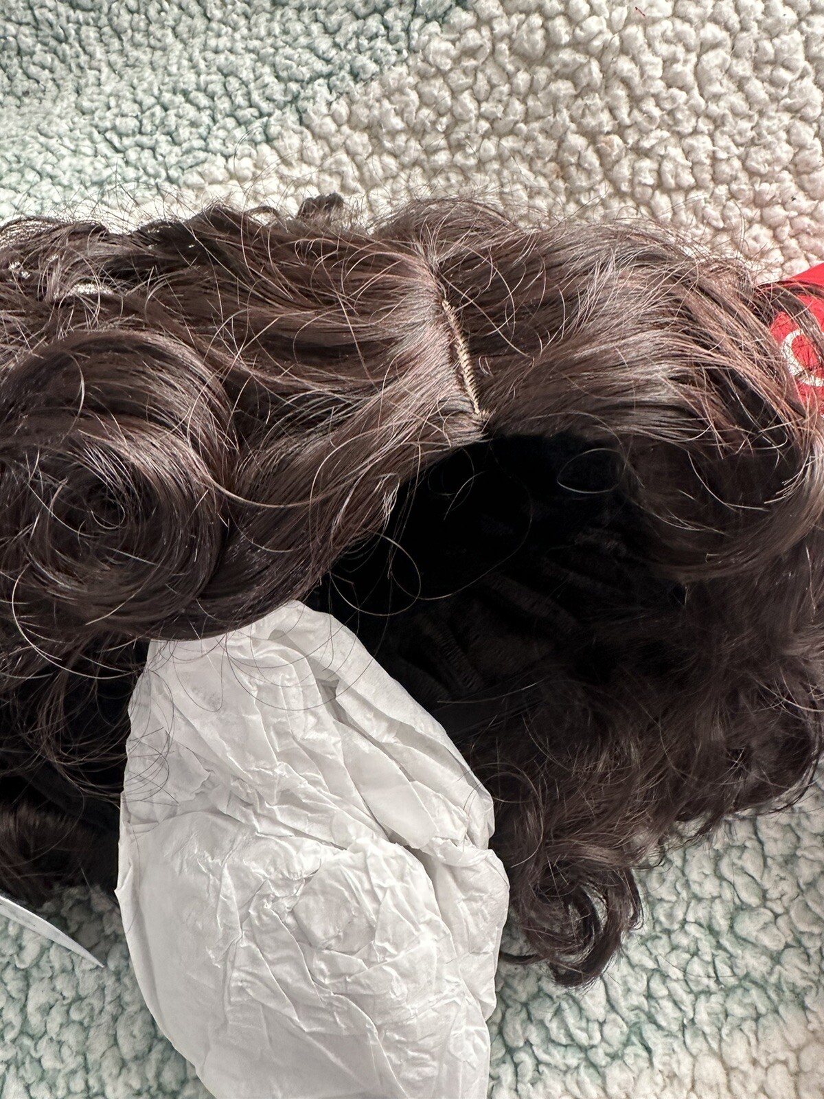 New Womens Short Curly Dark Brown Red Tones Cap Full Synthetic Wig Gnimegil