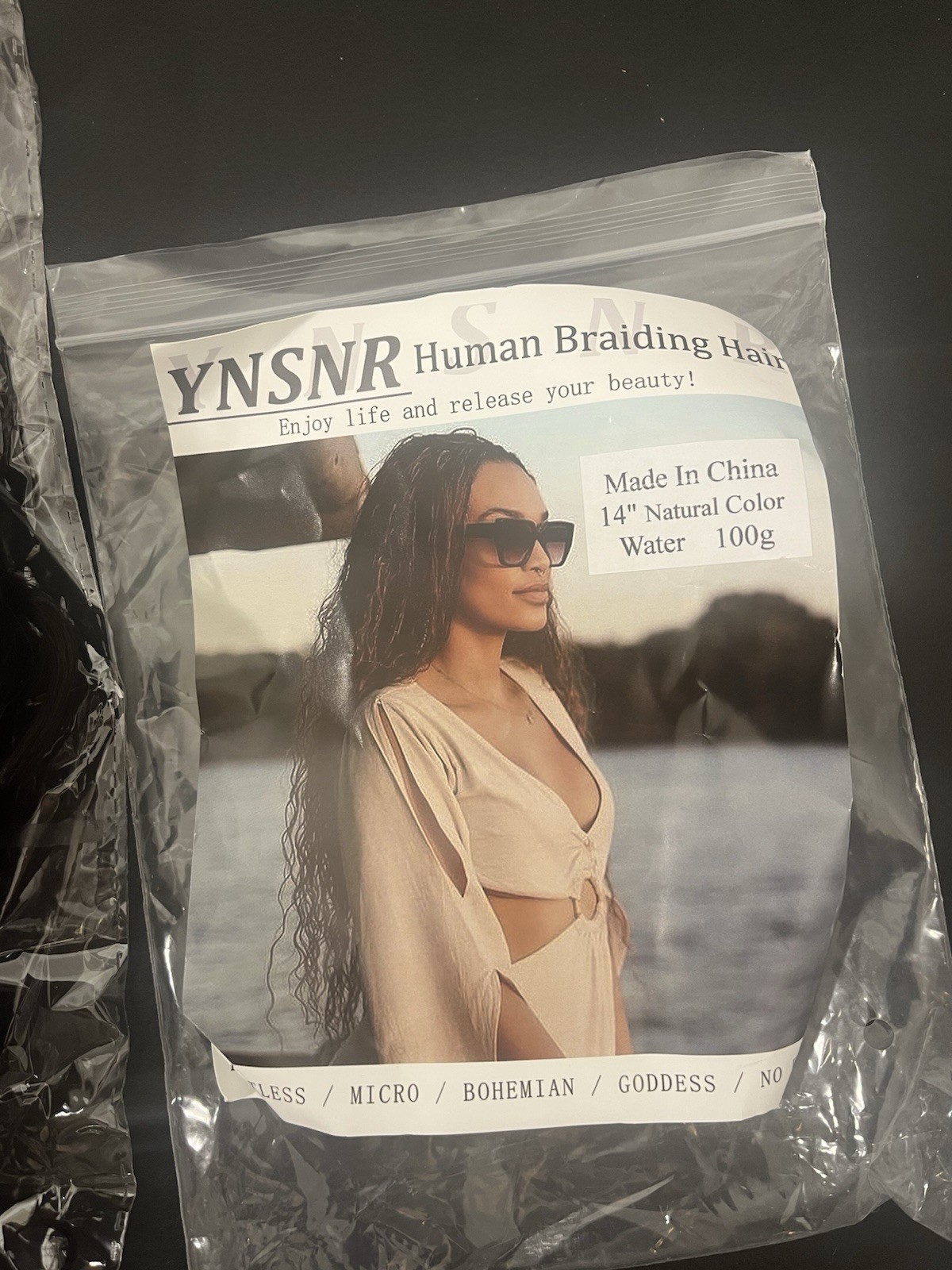 YNSNR 100% Human Braiding Hair 14″ INCH Natural Color Water 100g Grams