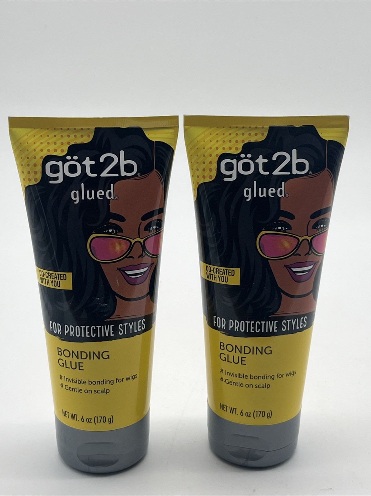 2pk Got2b Glued Bonding Glue,For Protective styles,Gentle on Scalp,Wig Glue 6oz