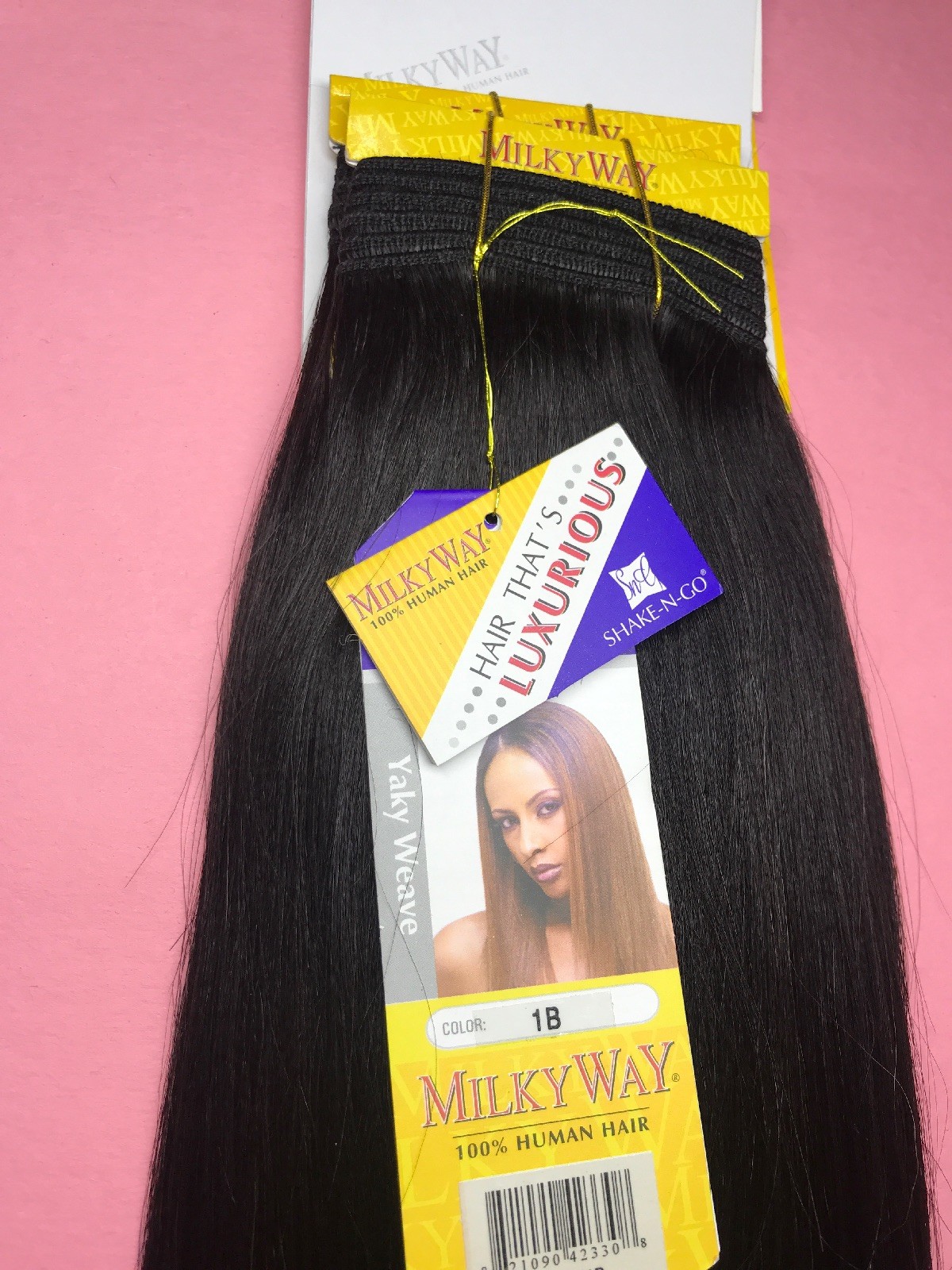 Milkyway 100% Human Hair Yaky Weave_12″_#1B