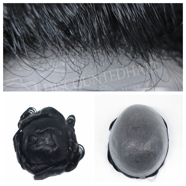 Natural Thin Skin Human Hair Replacement System Mens Toupee Hairpieces 8×10 #1