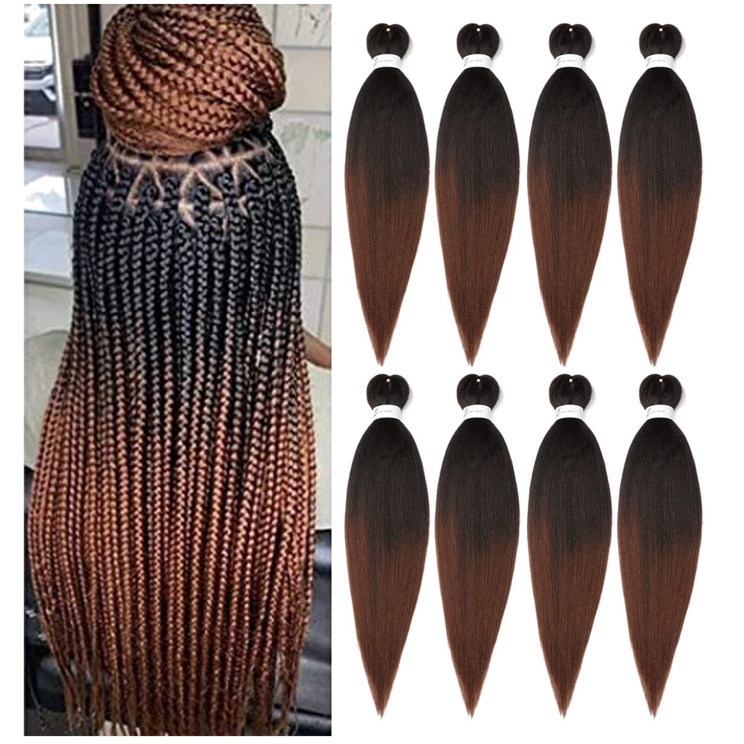Hot Water Setting Braiding Hair 24in 8 Packs Yaki Texture