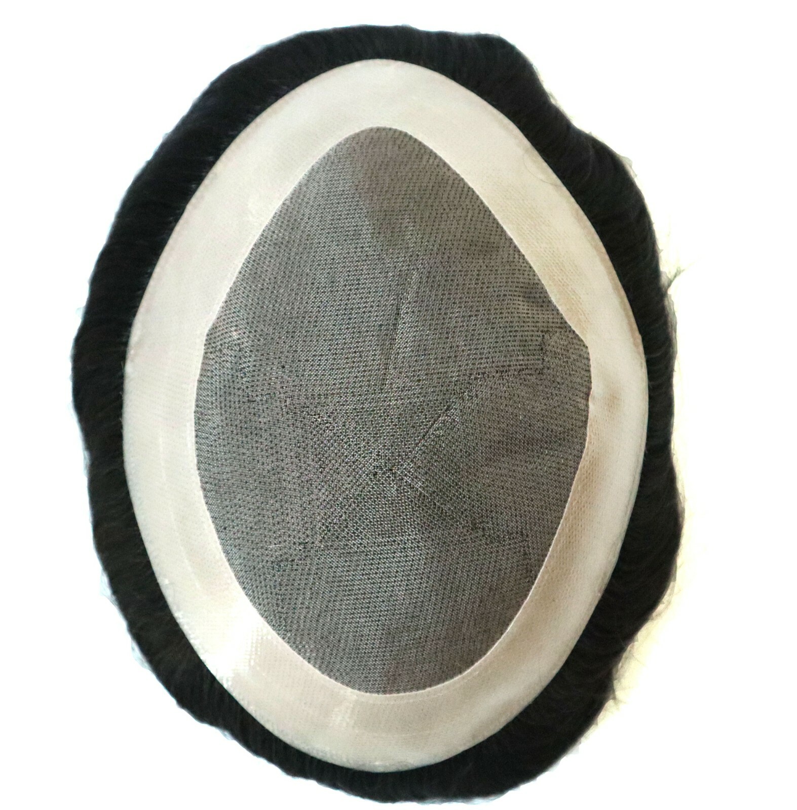 Durable Hair Replacement System Mens Toupee Fine Mono Wig Human Hairpiece #1B