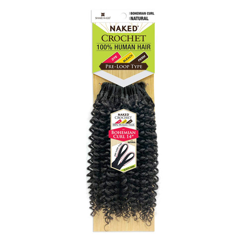 Naked 100% Human hair crochet Pre-loop type – Bohemian curl