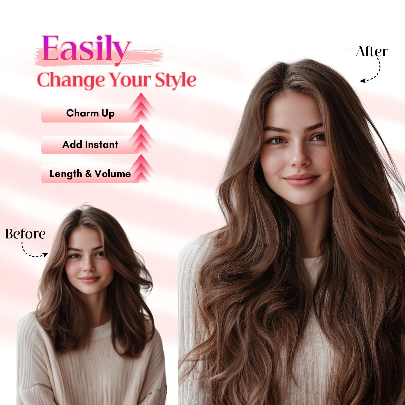 Rich Choices Halo Hair Extensions Real Human Hair Wave Wire In Hair Extensions