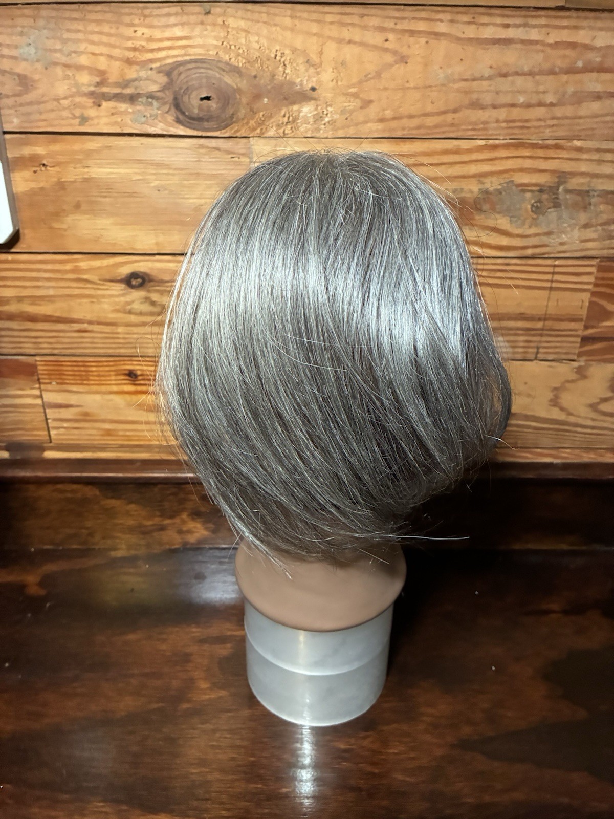 REECHO Straight Human Hair Topper 10” Swiss Base 45x35cm Light Grey