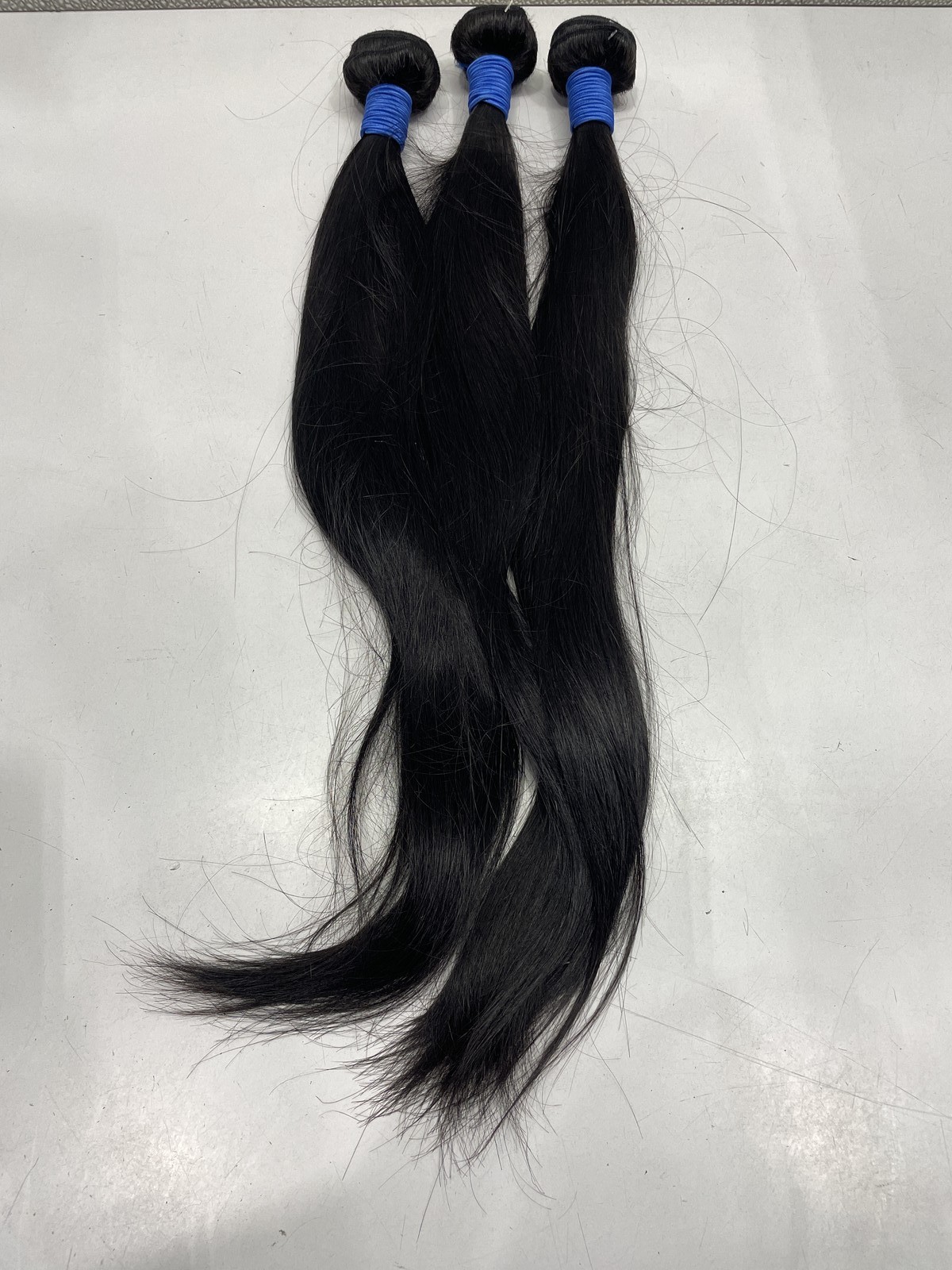Believe In Hair Natural Black Straight Human Hair Extensions 3 Bundles, 22″