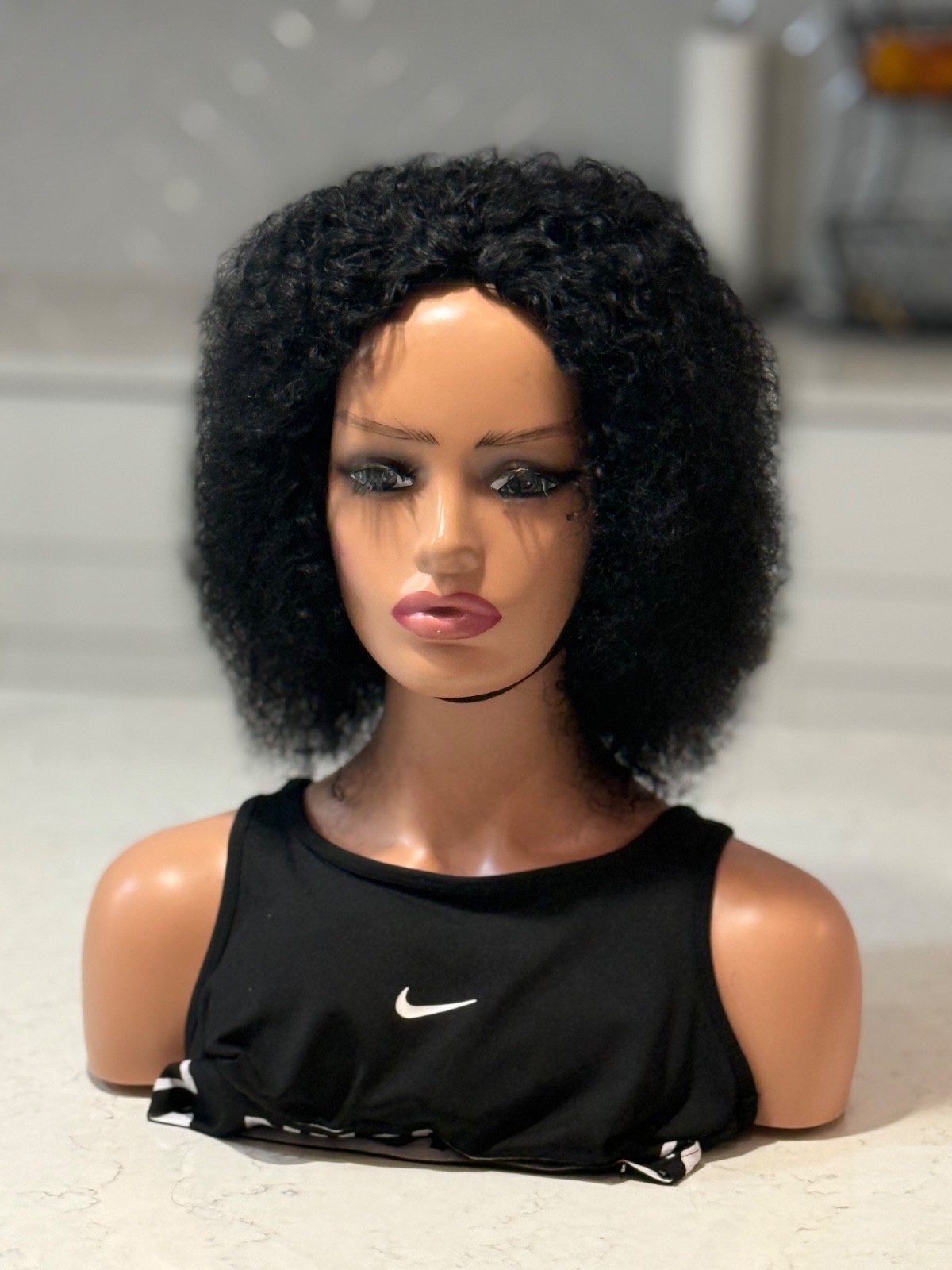 Human hair curly Afro wig
