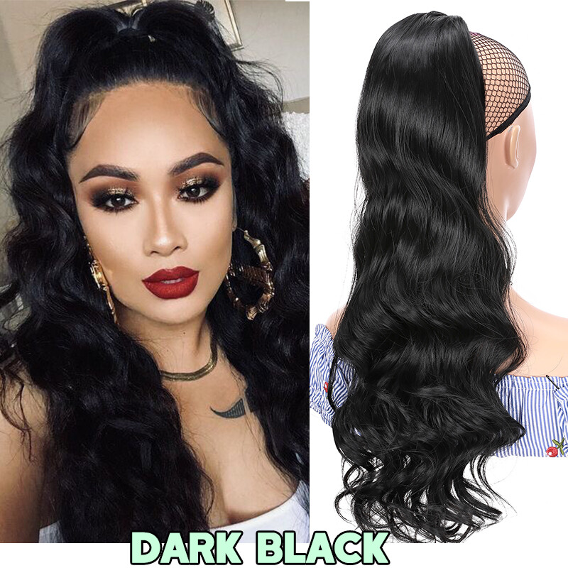 Big Curly Ponytail Clip in Hair Extensions Wavy Pony Tail Hairpieces As Uuman US