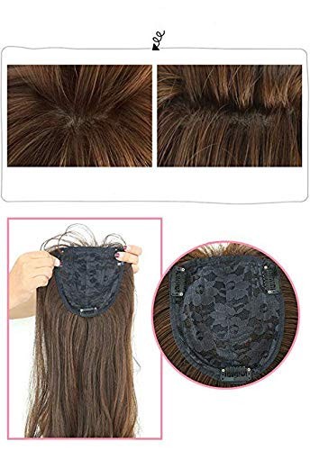22″ Brown Long Wavy Clip in Synthetic Hair Wig Topper Piece Brown Hair Piece Wig