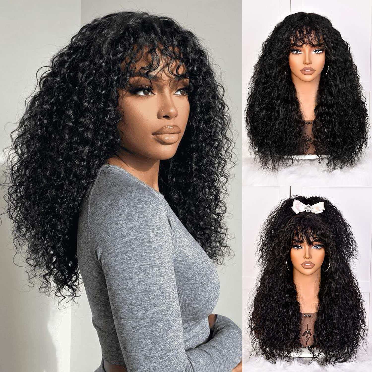 Kinky Curly Afro Wig for Women Black Full Heat Resistant Synthetic Cosplay Party