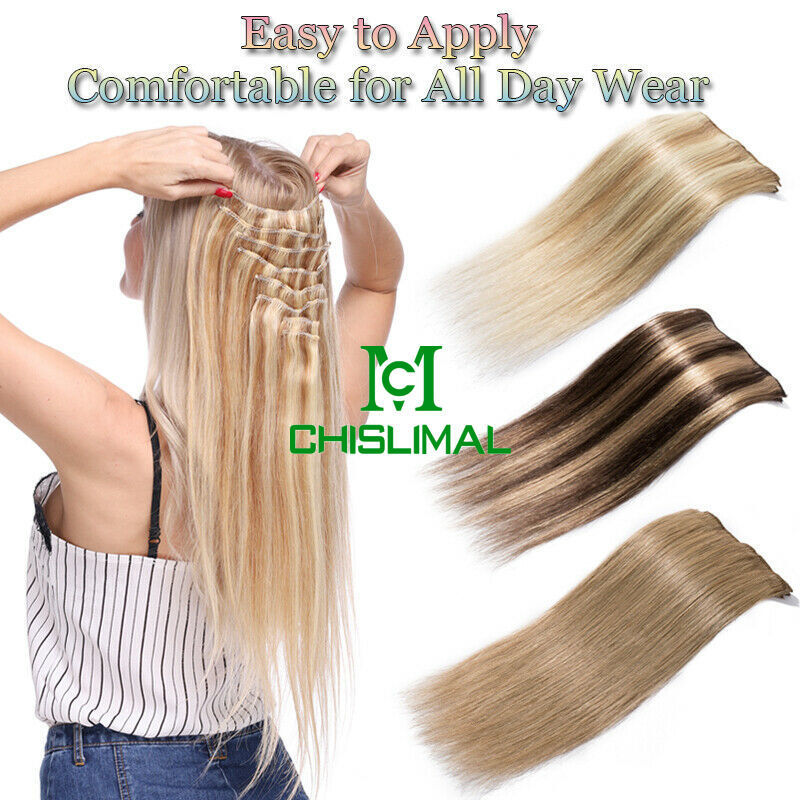 New 8pcs Clip In Human Hair Extensions 80g 120g 16- 28inch Remy Hair Salon Hair