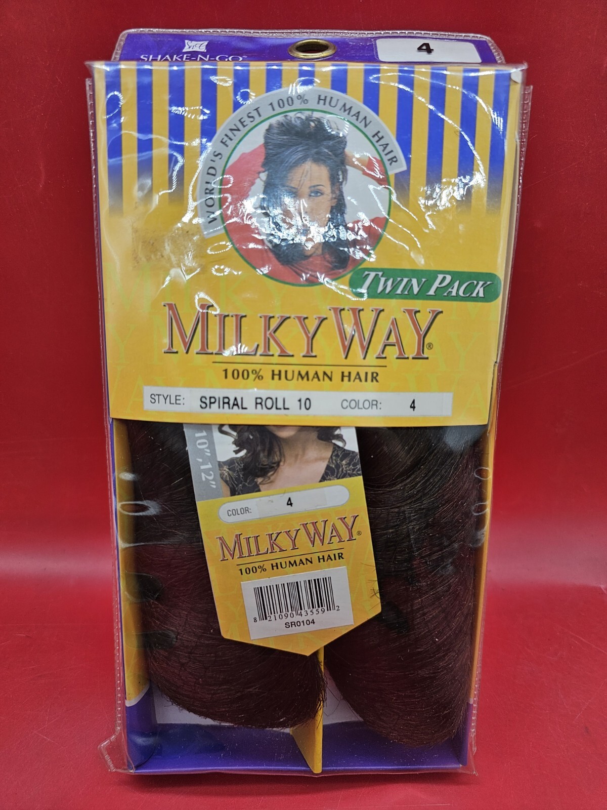Shake-N-Go Milky Way Spiral Roll 10 Twin Pack 100% Human Hair Color 4 NWT