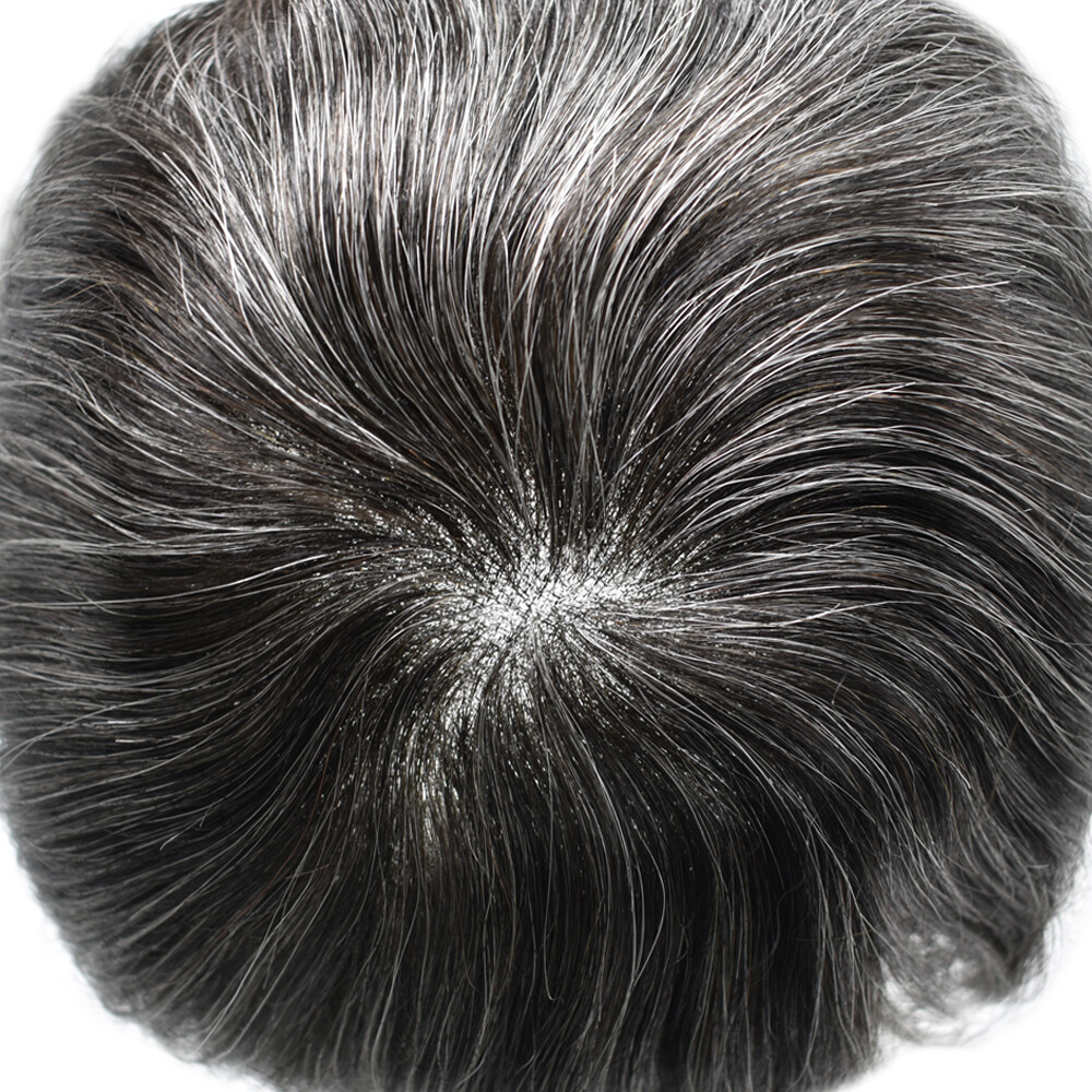 Mens Toupee Hairpiece Swiss Welded Mono Lace Wig for Men Hair System Replacement
