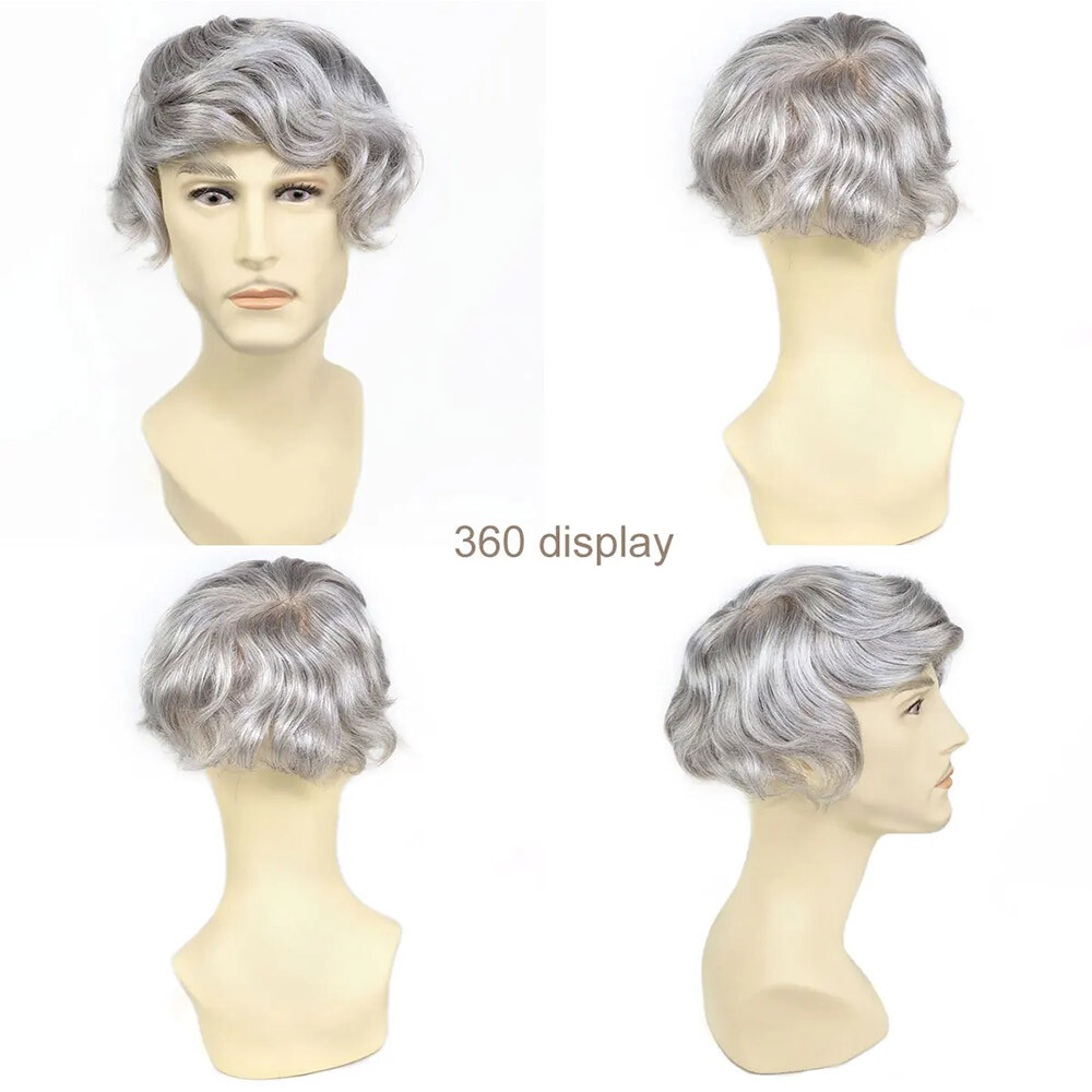 Men 100% Human Hair Toupee Replacement Hairpiece #580 Poly and Mono Base