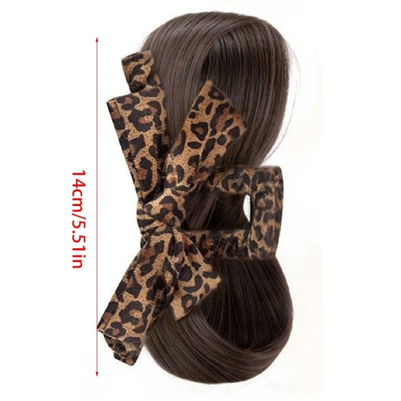 Fashion Animal Print Bowknot Claws Clip On Bun Extension for Quick Hair Change