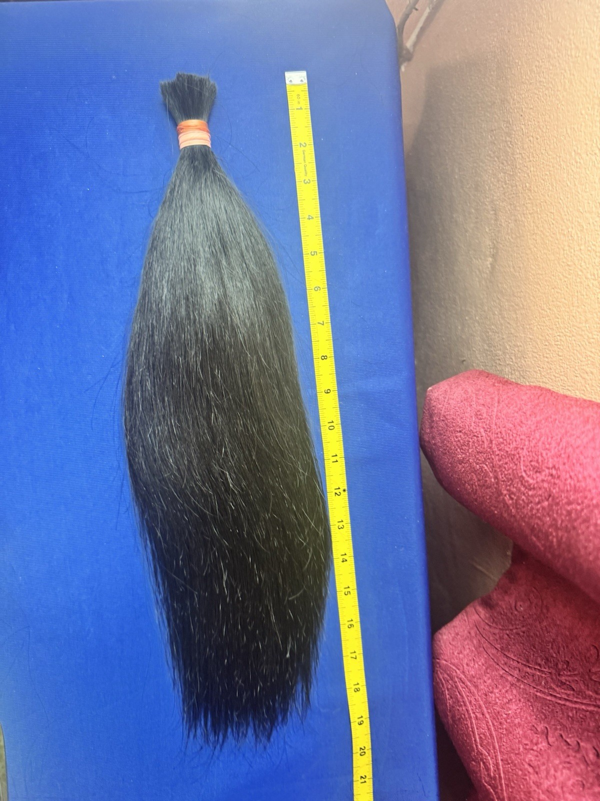 1563 Natural Black Human Hair 19 inch 82 G Long Straight Cut Hair Ponytail