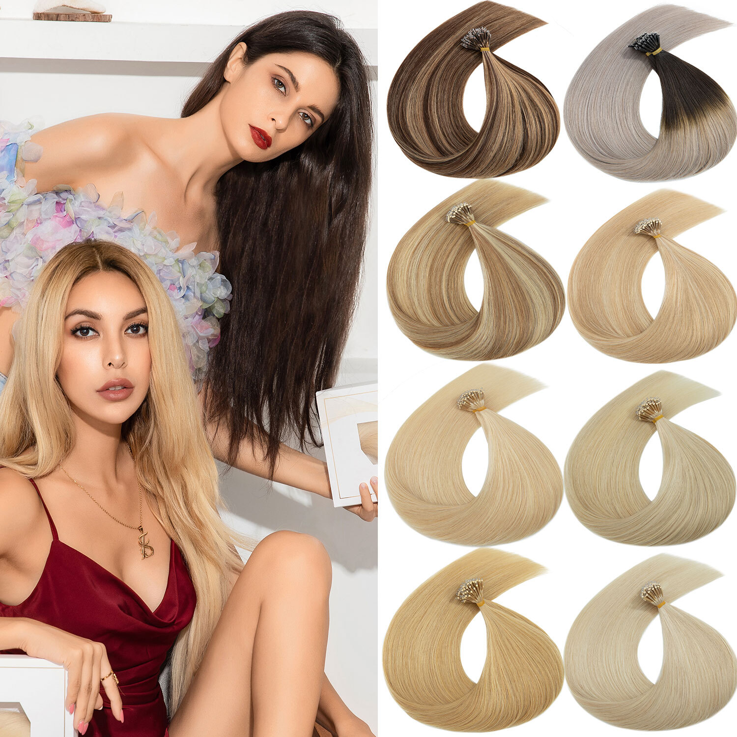 14″-24″ Nano Ring Hair Extensions Nano Bead 100% Real Remy Human Hair THICK 200S